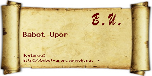 Babot Upor névjegykártya